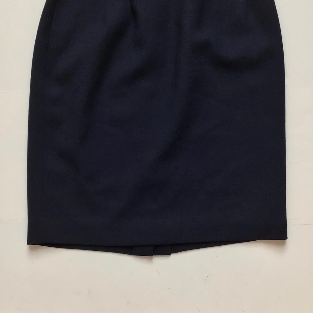 GIANNI Blue Wool Lined Pencil Skirt 4 Petite